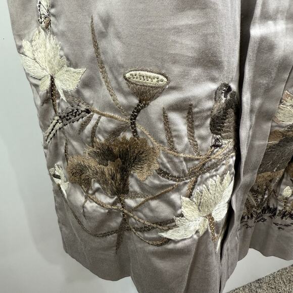 Anthropologie Embroidered Whimsical Finch & Thistle Bird Dress Size 2 Nature - Picture 12 of 16